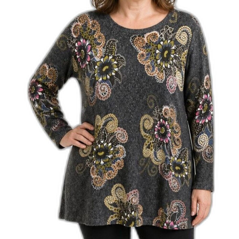 Croft & Barrow Print Sweater - Size XXL